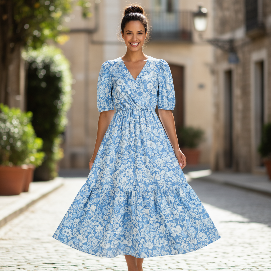 Final composition - model wearing the dress